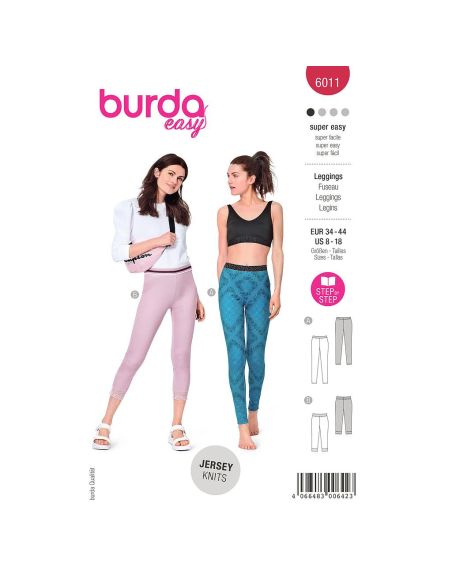 Patron Burda 6011 - Legging sport avec variations de longueurs