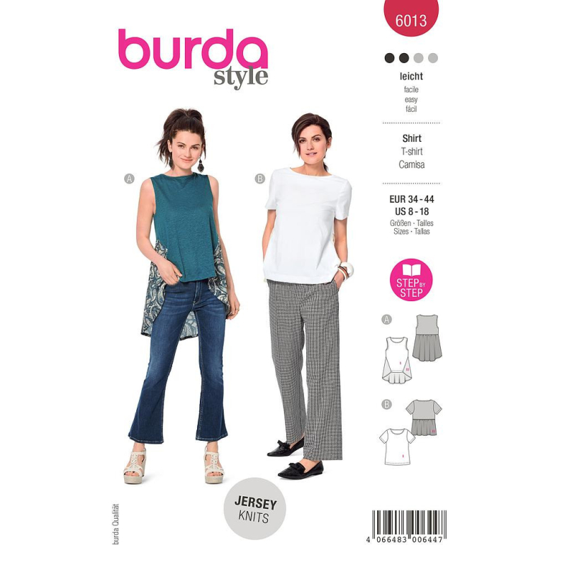 Patron Burda 6013 - T-shirts atypiques