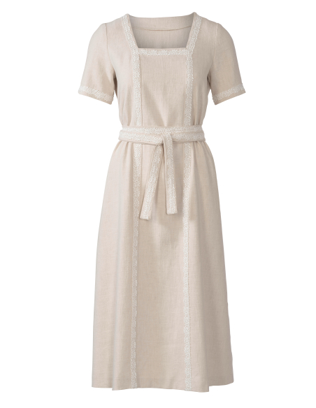 Patron Burda 6014 - Robe, encolure carré et liens à noués à la taille