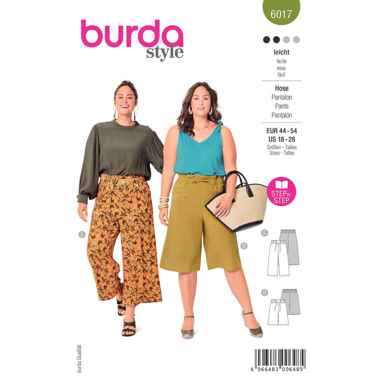 Patron Burda 6017 - Pantalon ample fluide avec large ceinture