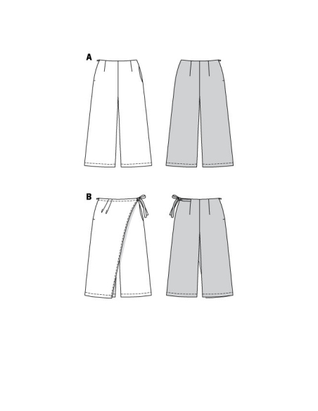 Patron Burda 6035 - Pantalon et Jupe- culotte avec pan de surjupe