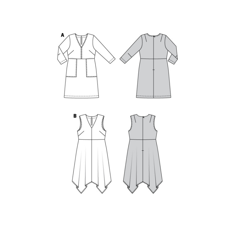 Patron Burda 6036 - Robe avec variations