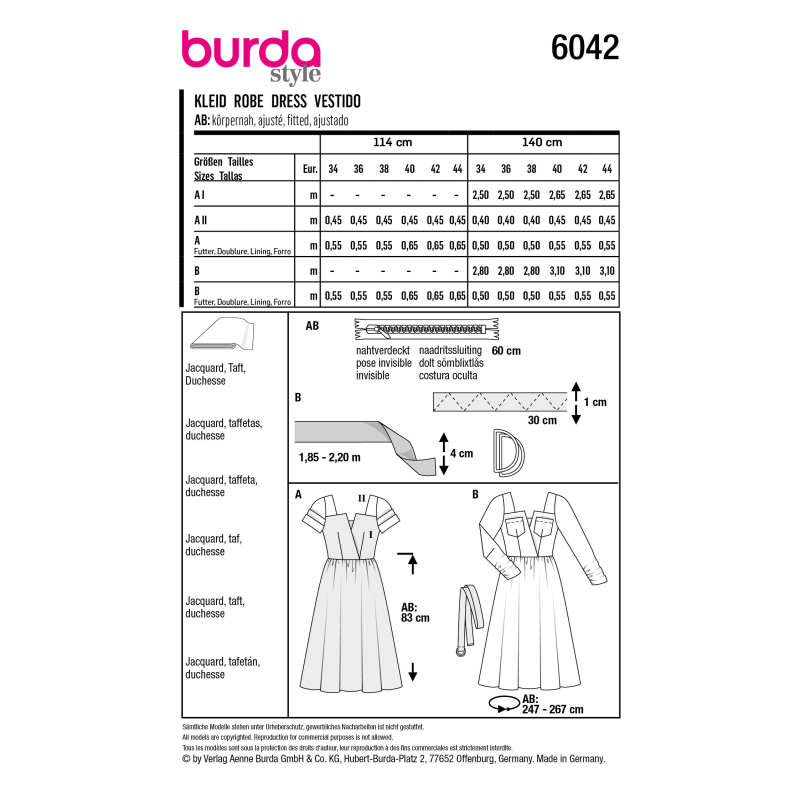 Patron Burda 6042 - Robes au look rétro