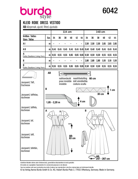 Patron Burda 6042 - Robes au look rétro