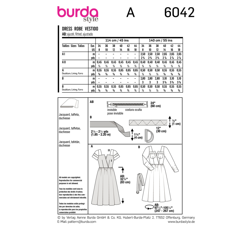 Patron Burda 6042 - Robes au look rétro