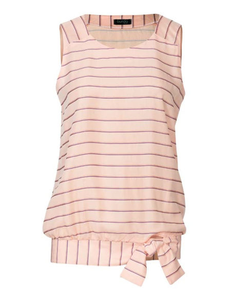 Patron Burda 6201 - Top trapèze femme col rond avec ou sans ceinture ruban