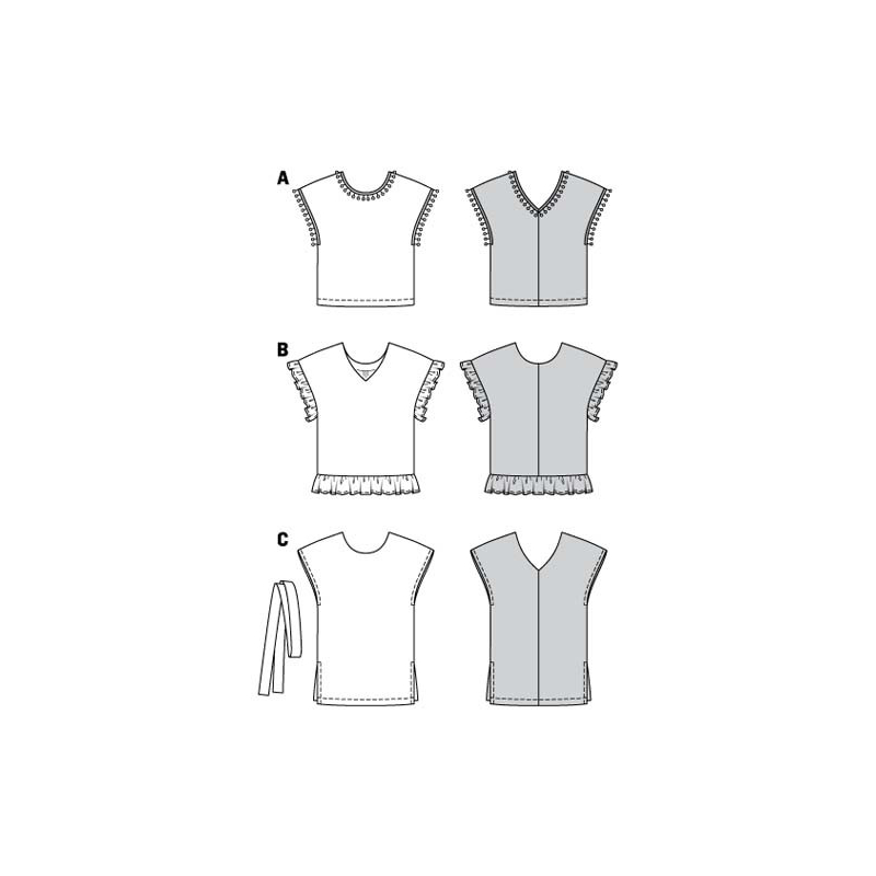 Patron Burda 6204 - T-Shirt blouse femme réversible