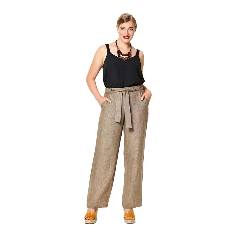 Patron Burda 6218 - Pantalon ou pantacourt femme droit poches invisibles ou plaquées