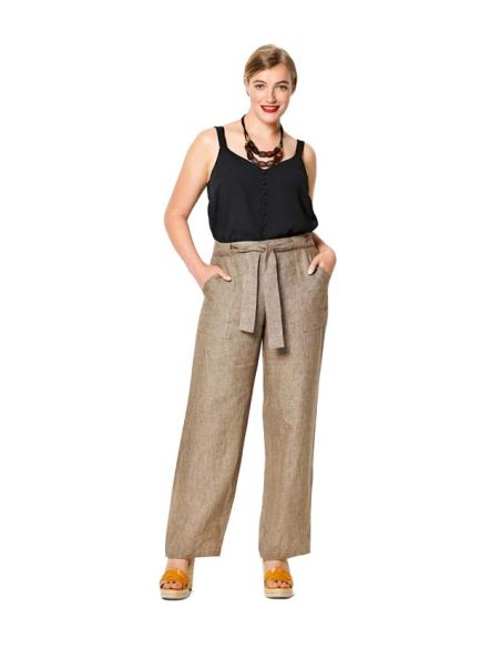 Patron Burda 6218 - Pantalon ou pantacourt femme droit poches invisibles ou plaquées