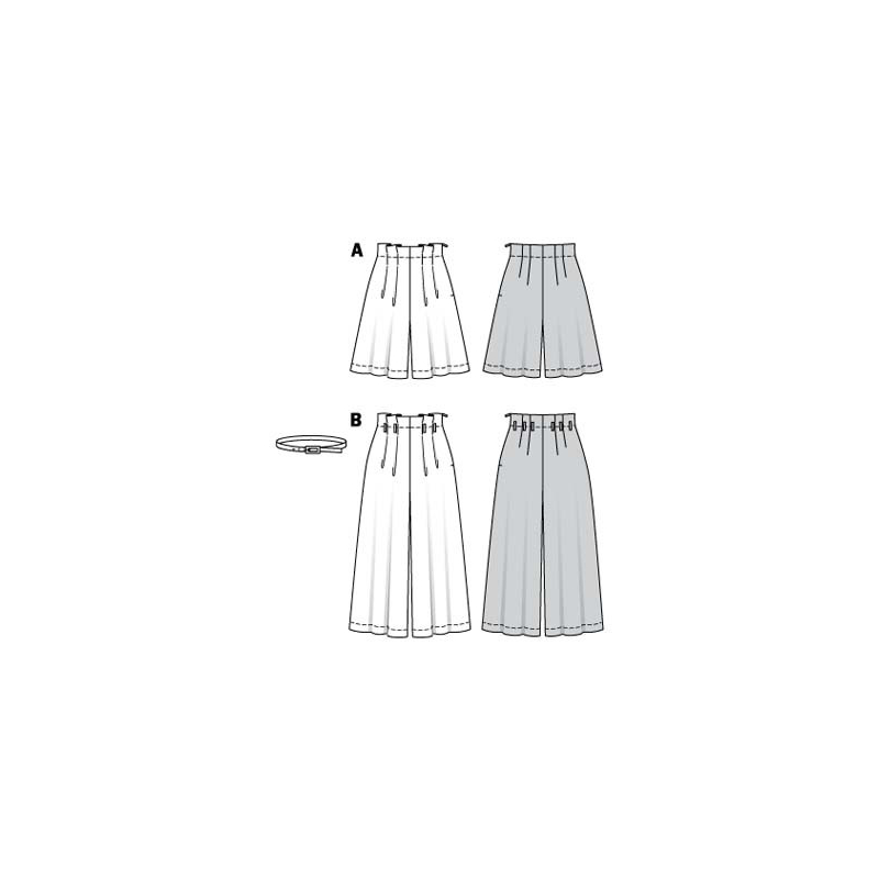 Patron Burda 6226 - Bermuda femme ou pantalon façon jupe - culotte taille haute