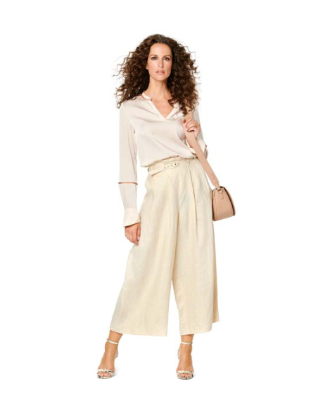 Patron Burda 6226 - Bermuda femme ou pantalon façon jupe - culotte taille haute