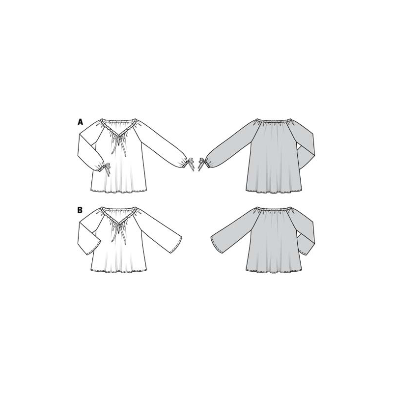 Patron Burda 6227 - Blouse ou tunique femme Carmen – coulisse à ruban