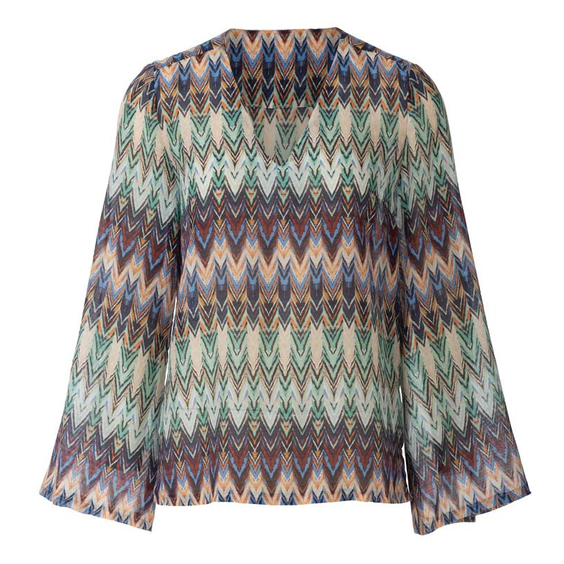 Patron Burda 6234 - Blouse femme encolure en V avec ou sans manches longues
