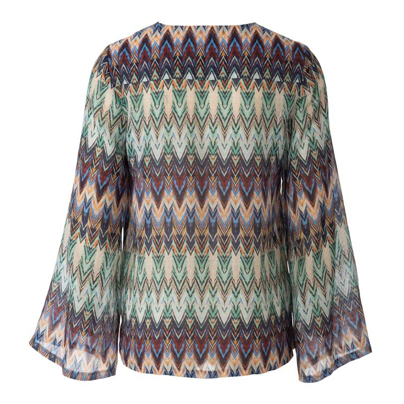 Patron Burda 6234 - Blouse femme encolure en V avec ou sans manches longues