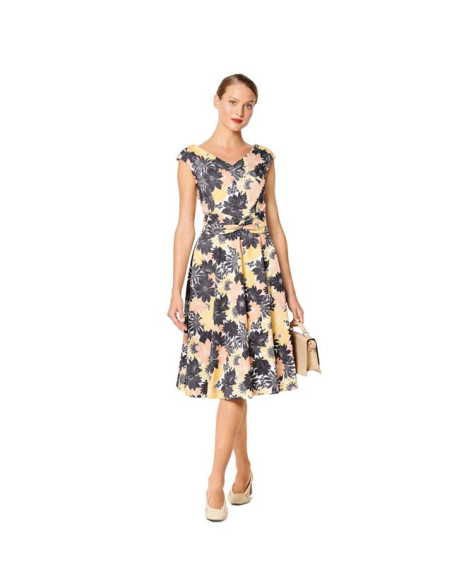 Patron Burda 6236 - Robe crayon à effet croisé, encolure portrait en V épaules tombantes