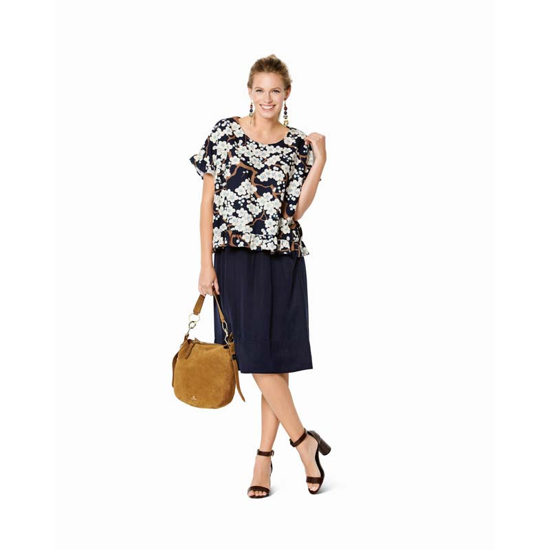 Patron Burda 6243 - T-Shirt femme carré, avec ou sans volants