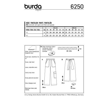 Patron Burda 6250 - Pantalon ample pour femmes 2
