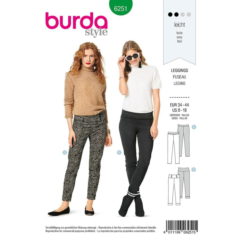 Patron Burda 6251 - Legging pour femmes