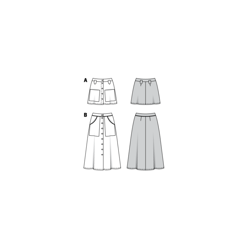 Patron Burda 6252 - Jupe évasée pour femmes