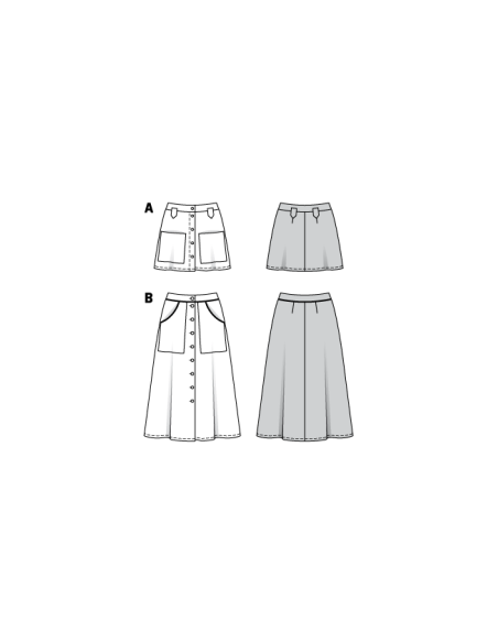 Patron Burda 6252 - Jupe évasée pour femmes