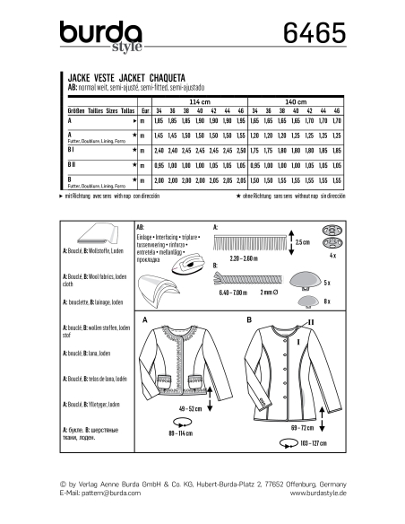 Patron Burda 6265 - Robe col Claudine pour femmes