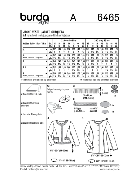 Patron Burda 6265 - Robe col Claudine pour femmes