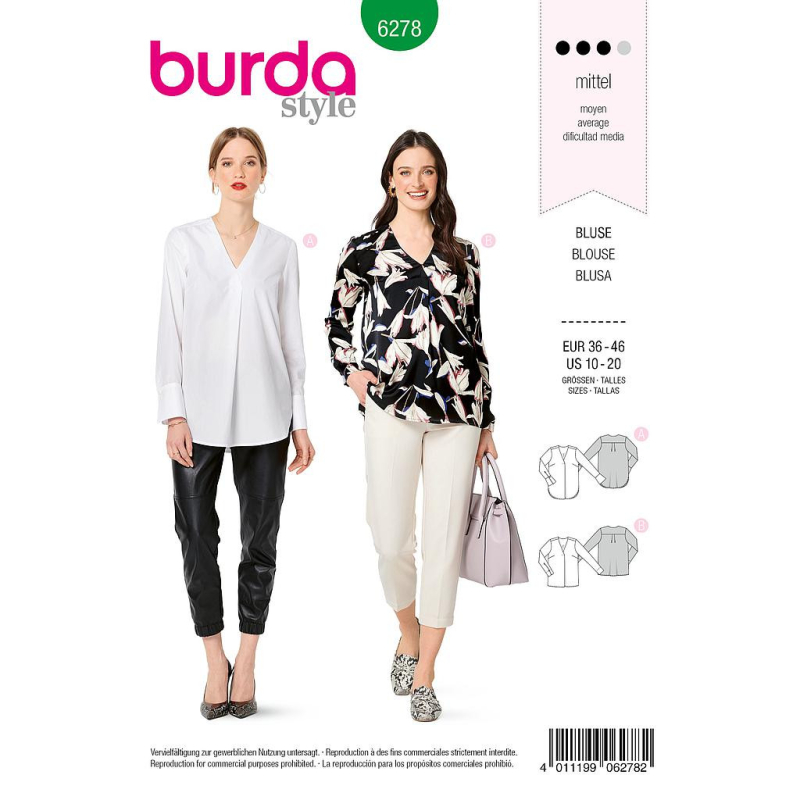 Patron Burda 6278 - Blouse à longues manches