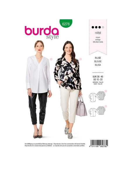 Patron Burda 6278 - Blouse à longues manches