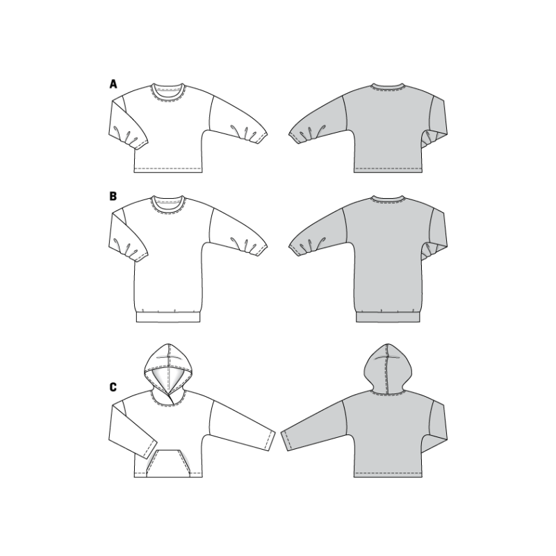 Patron Burda 6296 - Sweat-Shirt pour femmes