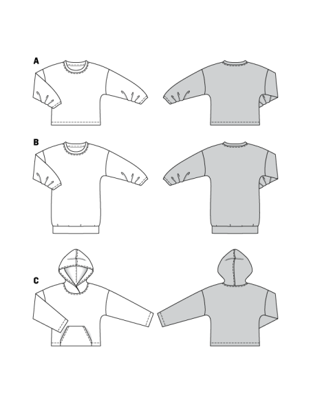 Patron Burda 6296 - Sweat-Shirt pour femmes