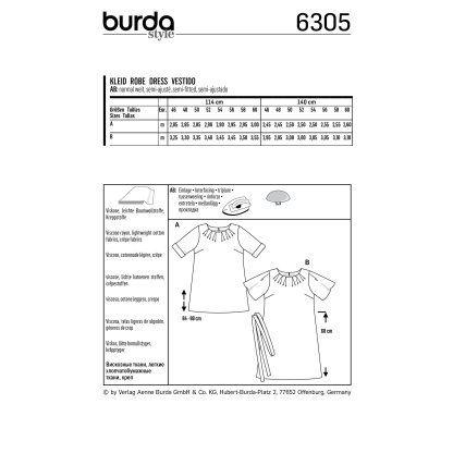 Patron Burda 6305 - T-Shirt, tunique ou robe de femmes 2