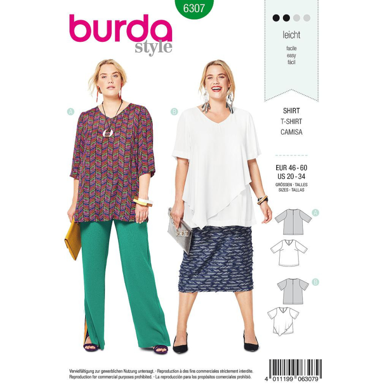 Patron Burda 6307 - Blouse pour femmes