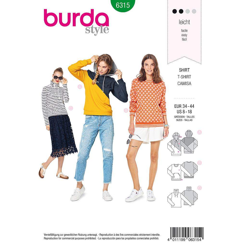 Patron Burda 6315 - Sweat pour femmes