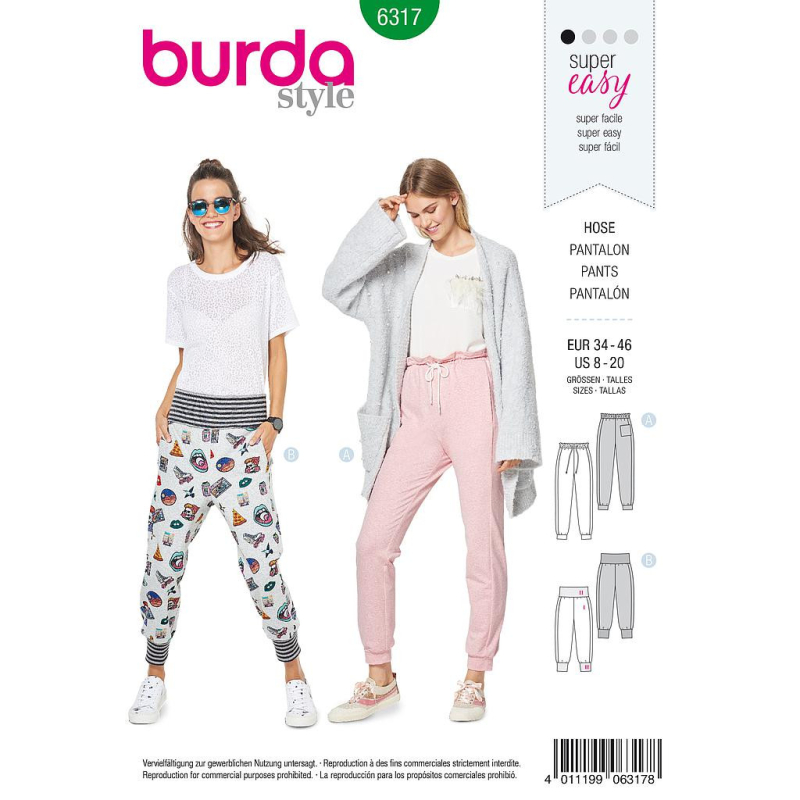 Patron Burda 6317 - Pantalon pour femmes