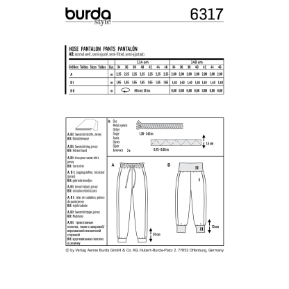 Patron Burda 6317 - Pantalon pour femmes 2