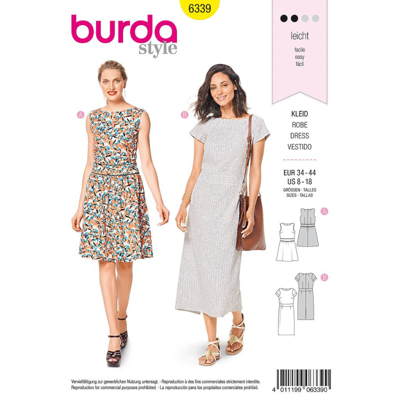 Patron Burda 6339 - Robe pour femmes