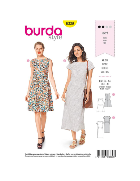 Patron Burda 6339 - Robe pour femmes