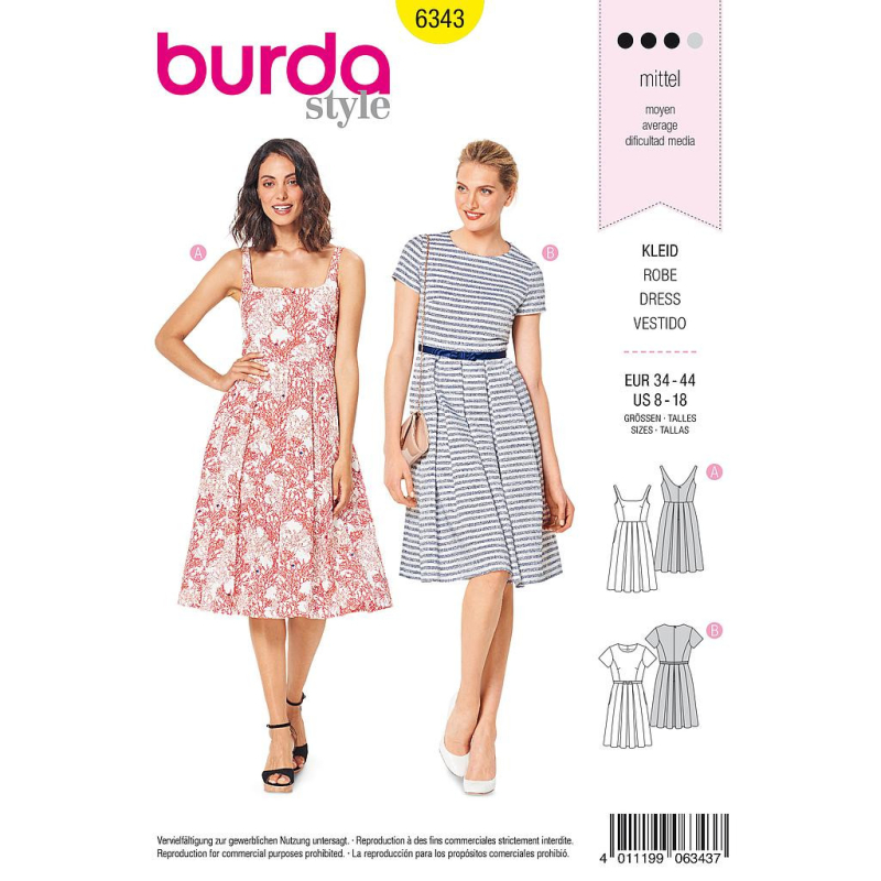 Patron Burda 6343 - Robe pour femmes