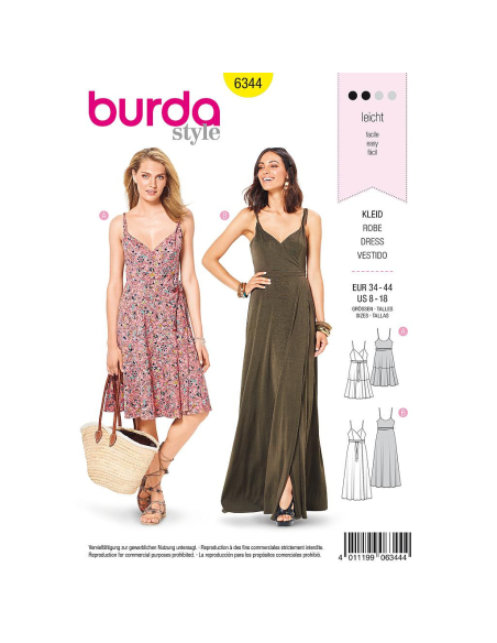 Patron Burda 6344 - Robe pour femmes