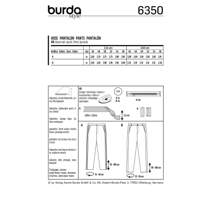 Patron Burda 6350 - Pantalon pour hommes 2