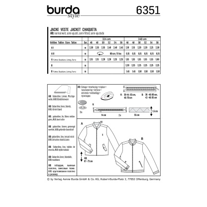 Patron Burda 6351 - Veste pour hommes 2