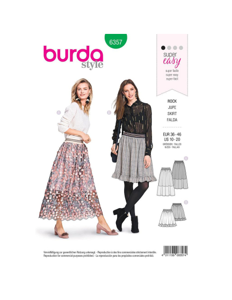 Patron Burda 6357 - Jupe dame