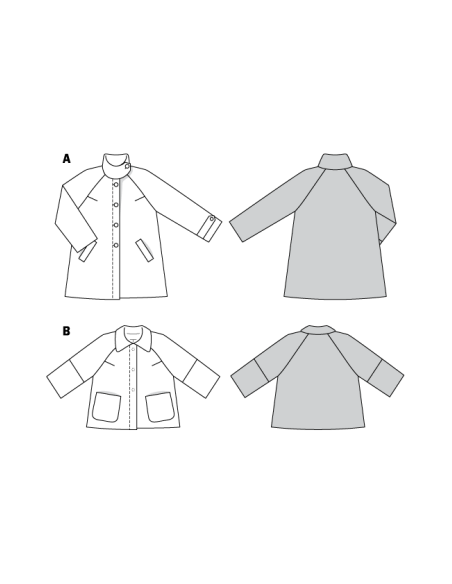 Patron Burda 6372 - Manteau pour dames