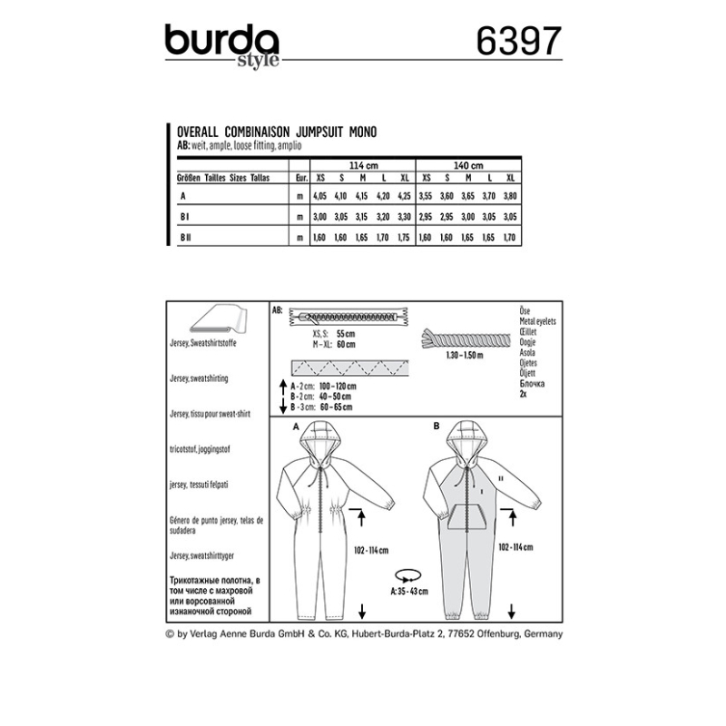 Patron Burda 6397 - Combinaison