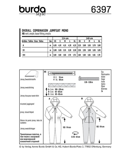 Patron Burda 6397 - Combinaison