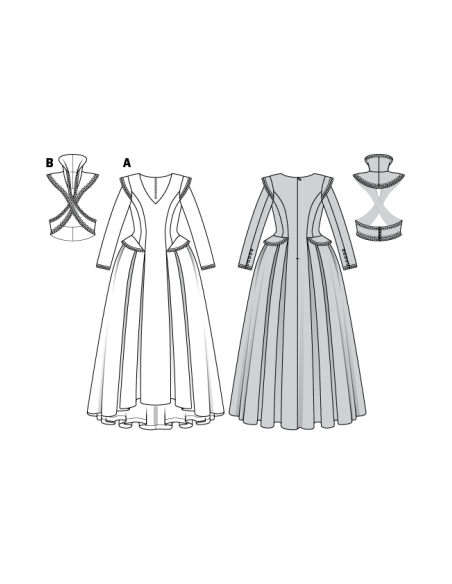 Patron Burda Carnaval 6398 - Déguisement Historique Renaissance Femme