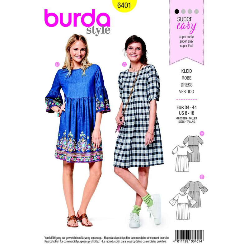 Patron Burda 6401 - Robe