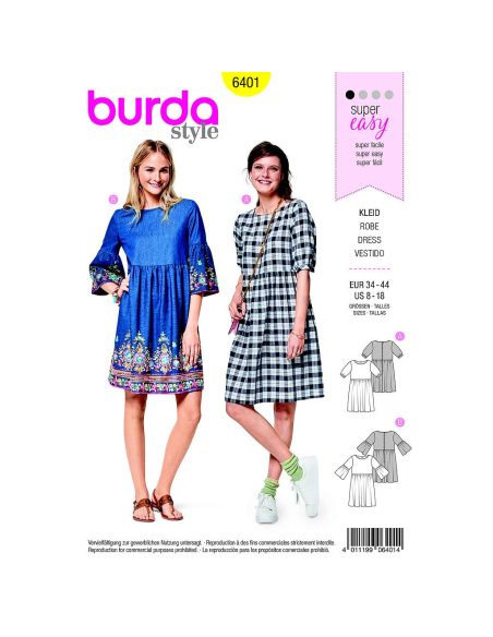 Patron Burda 6401 - Robe