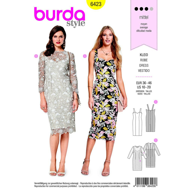 Patron Burda 6423 - Robe