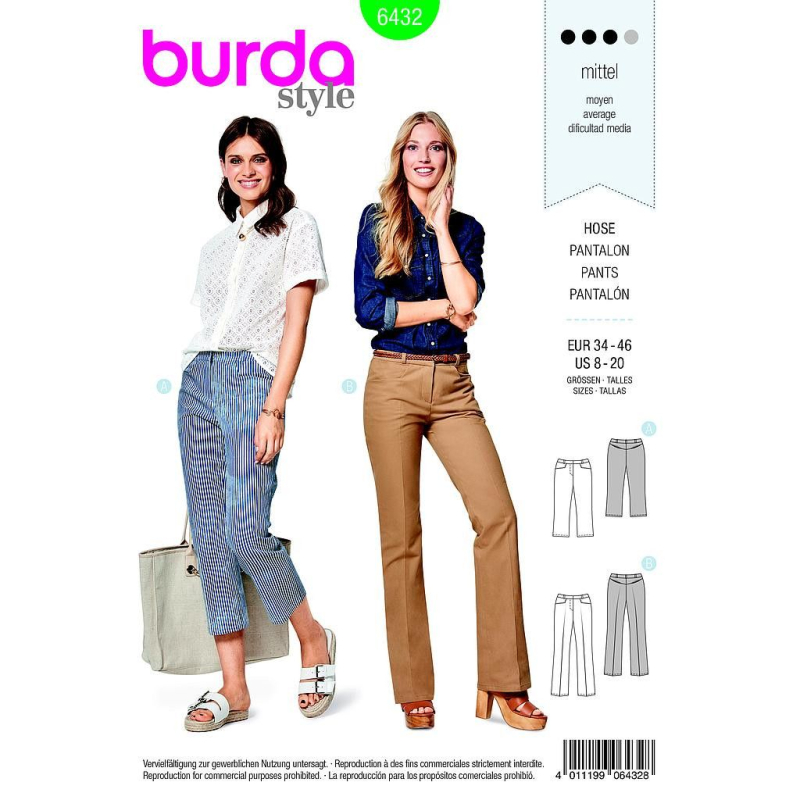 Patron Burda 6432 - Pantalon